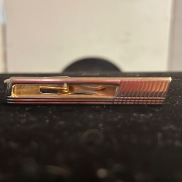 Vintage-1960s-signed Foster’s gold plated Art Nouveau revival tie bar/tie clip - Picture 1 of 15